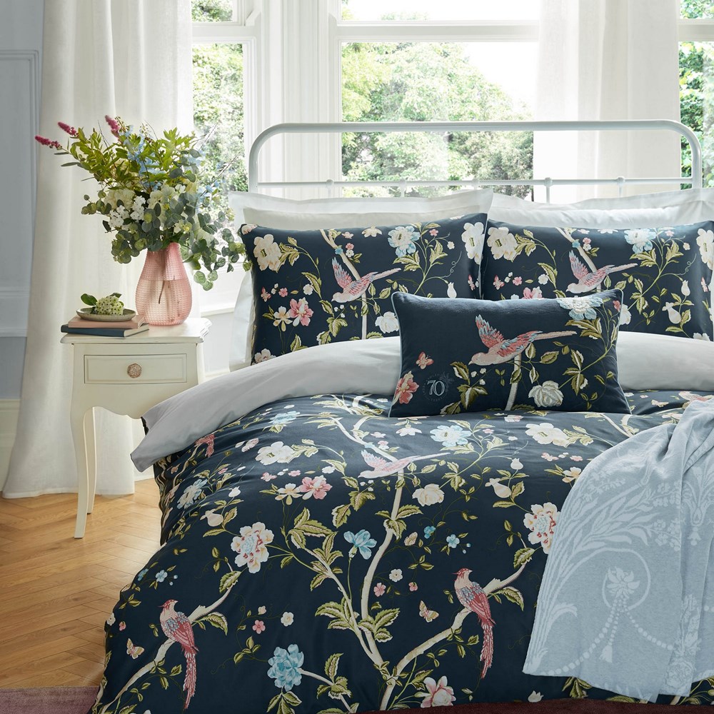 Summer Palace Bedding by Laura Ashley in Midnight Blue